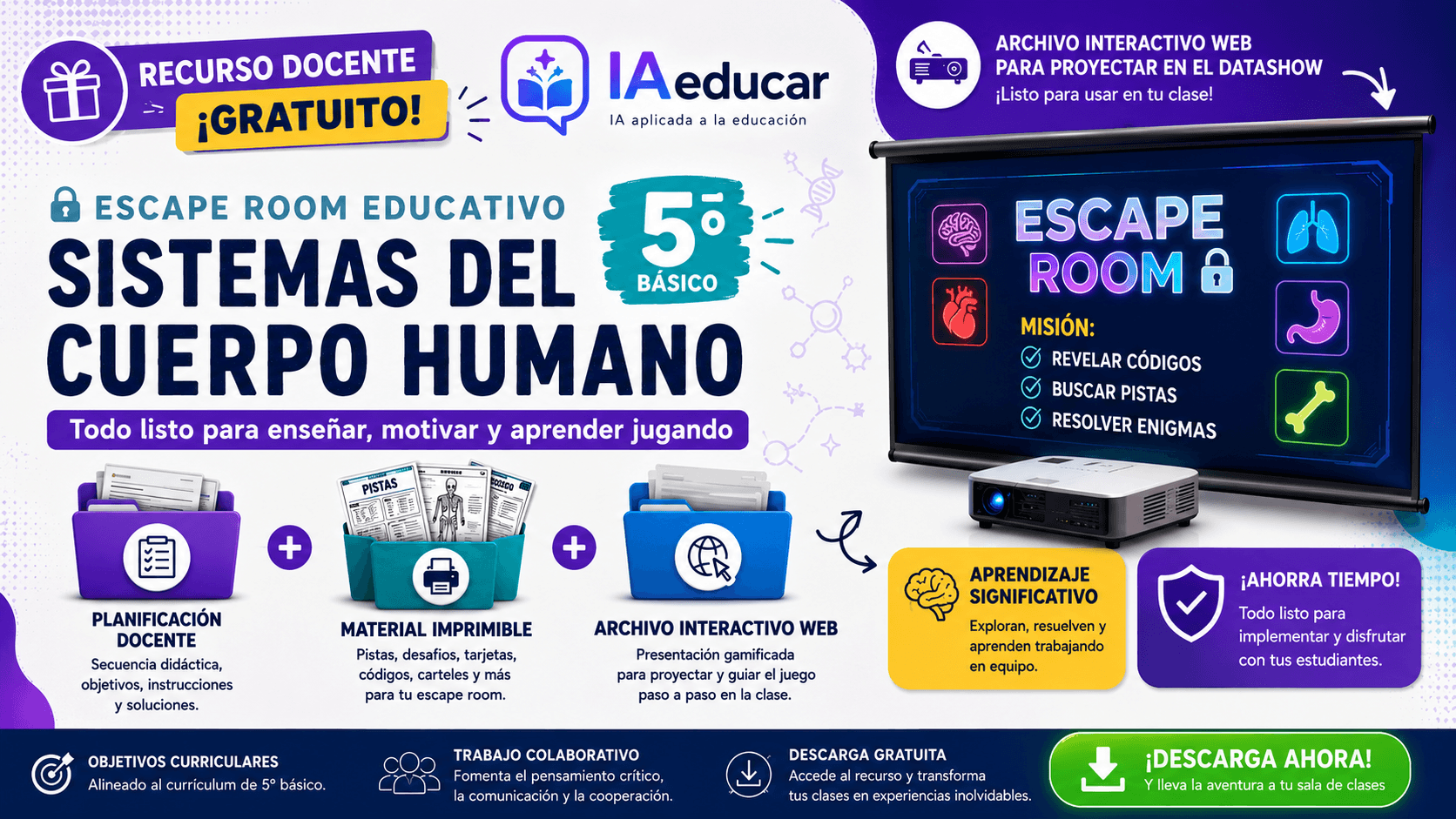 Escape Room educativo sobre los sistemas del cuerpo humano para 5° Básico