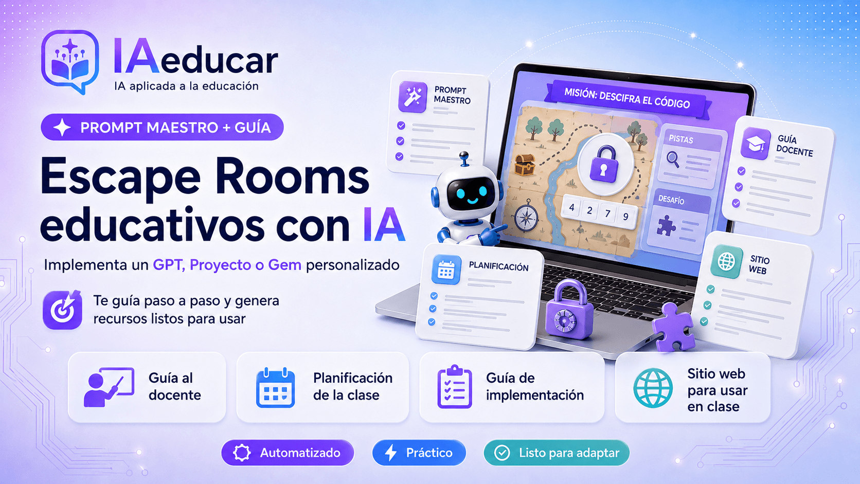 Prompt maestro para crear escape rooms educativos con inteligencia artificial