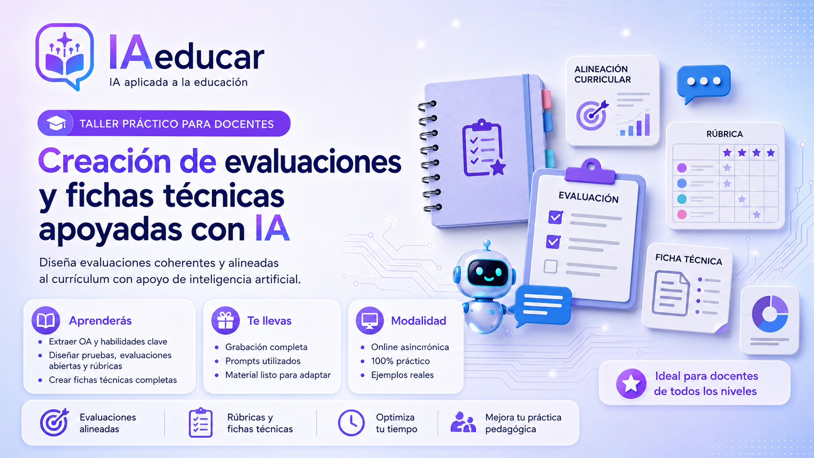 Taller práctico de creación de evaluaciones y fichas técnicas con inteligencia artificial